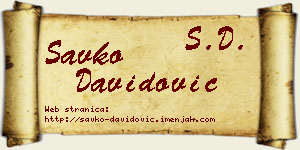 Savko Davidović vizit kartica